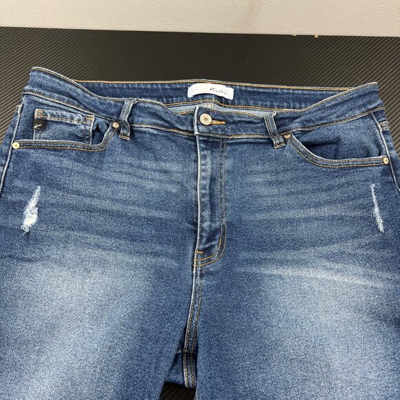 Kancan women’s High-Waisted Stretch Skinny Ankle Jeans Frayed Hem size 3XL - Picture 4 of 13